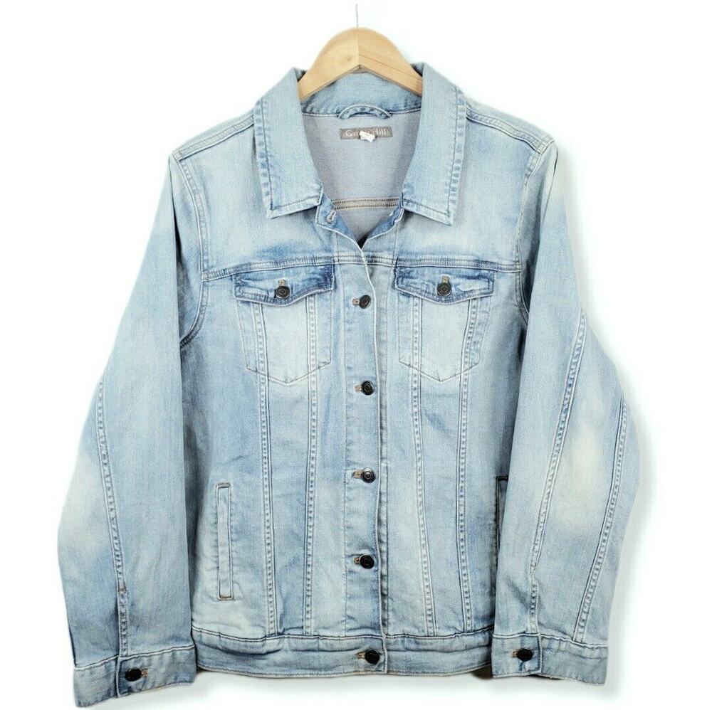 Garnet Hill Denim Jean Jacket XL 14 Organic Classic Preppy Coastal Cowgirl